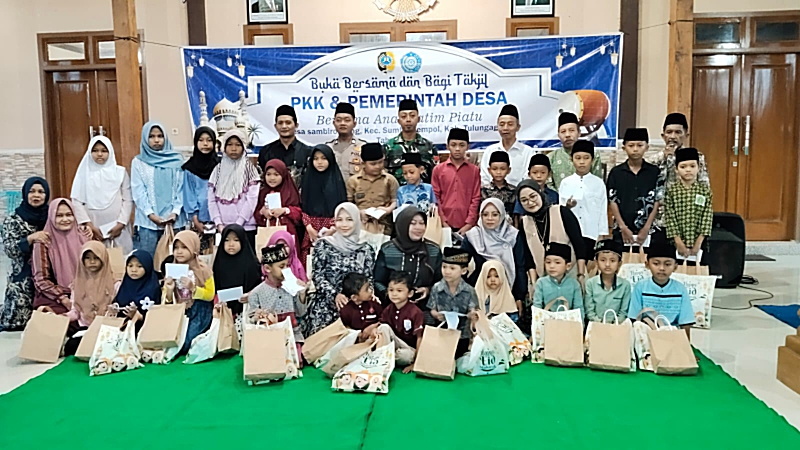 Pemdes Sambirobyong Gelar Buka Bersama, Berbagi Takjil Dan Santunan Anak Yatim