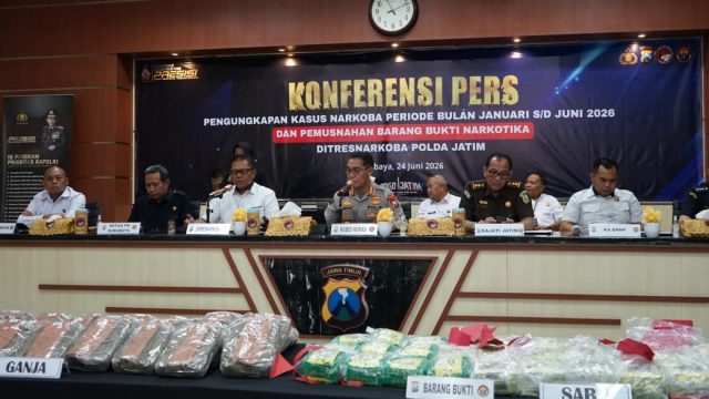 Polda Jatim Ungkap 3.157 Kasus Narkoba Semester I Tahun 2026, Selamatkan 2,79 Juta Jiwa dari Bahaya Narkotika